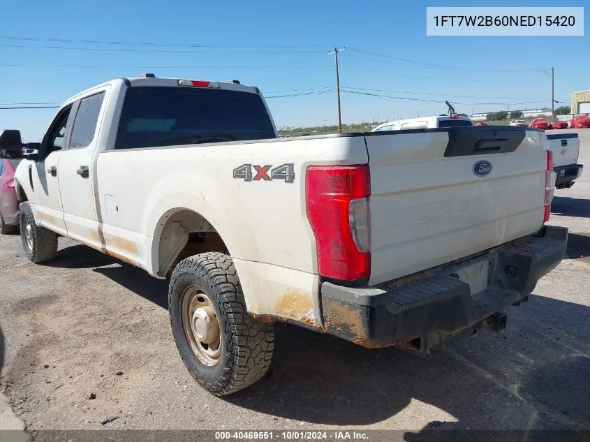 2022 Ford F250 Super Duty VIN: 1FT7W2B60NED15420 Lot: 40469551