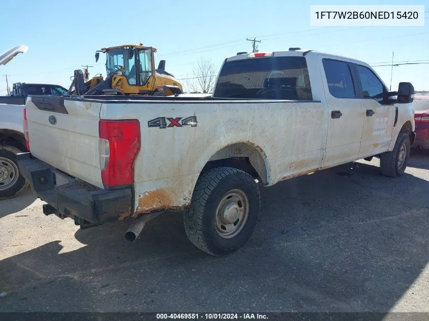 2022 Ford F250 Super Duty VIN: 1FT7W2B60NED15420 Lot: 40469551