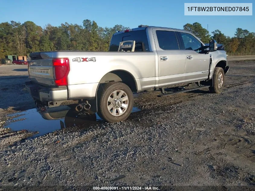 1FT8W2BT0NED07845 2022 Ford F-250 Platinum