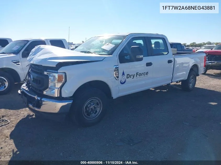 2022 Ford F-250 Xl VIN: 1FT7W2A68NEG43881 Lot: 40880806