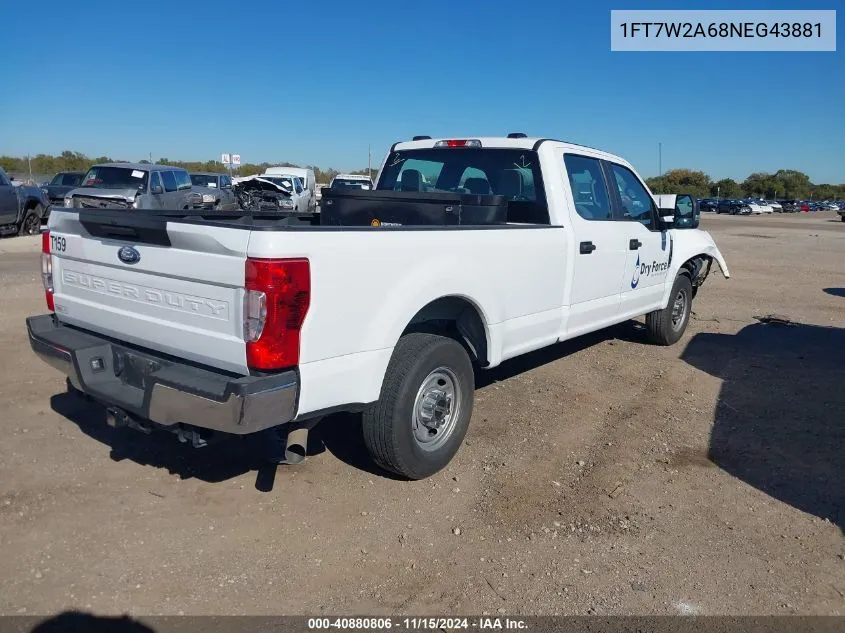 2022 Ford F-250 Xl VIN: 1FT7W2A68NEG43881 Lot: 40880806