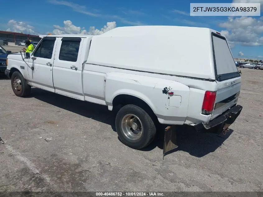 1989 Ford F350 VIN: 2FTJW35G3KCA98379 Lot: 40486752