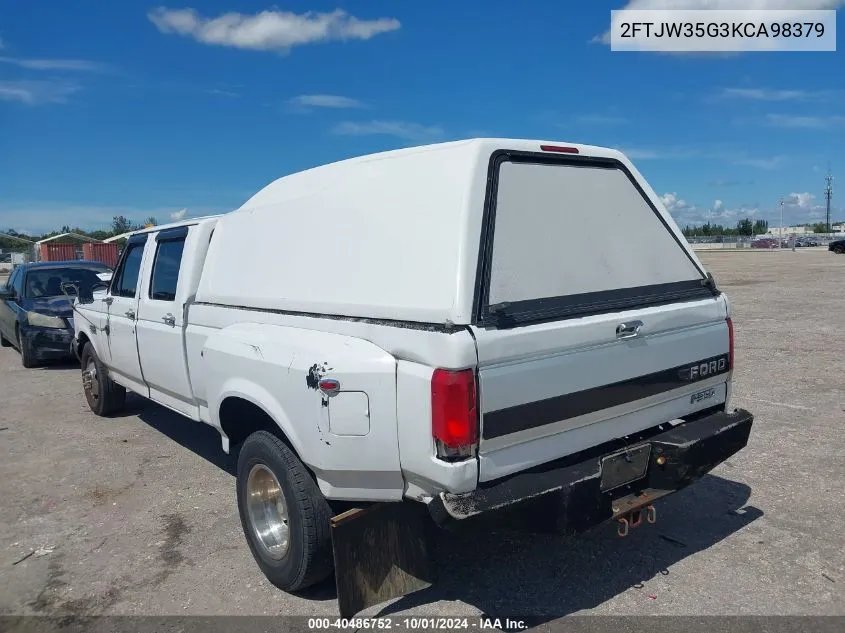 1989 Ford F350 VIN: 2FTJW35G3KCA98379 Lot: 40486752