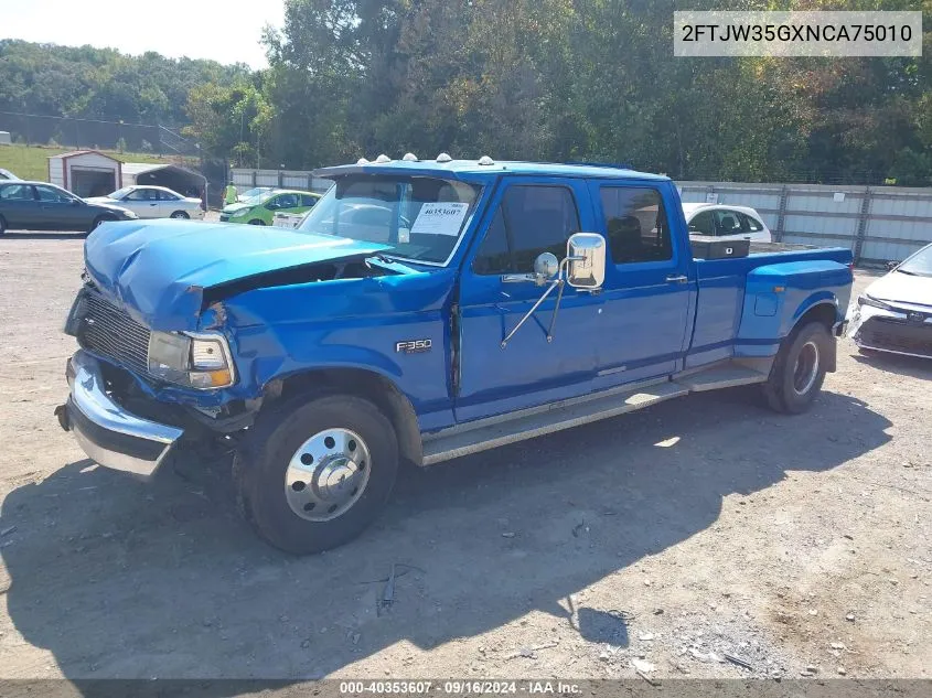 1992 Ford F350 VIN: 2FTJW35GXNCA75010 Lot: 40353607