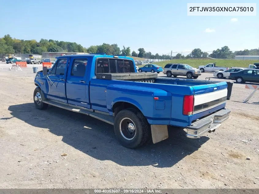 1992 Ford F350 VIN: 2FTJW35GXNCA75010 Lot: 40353607