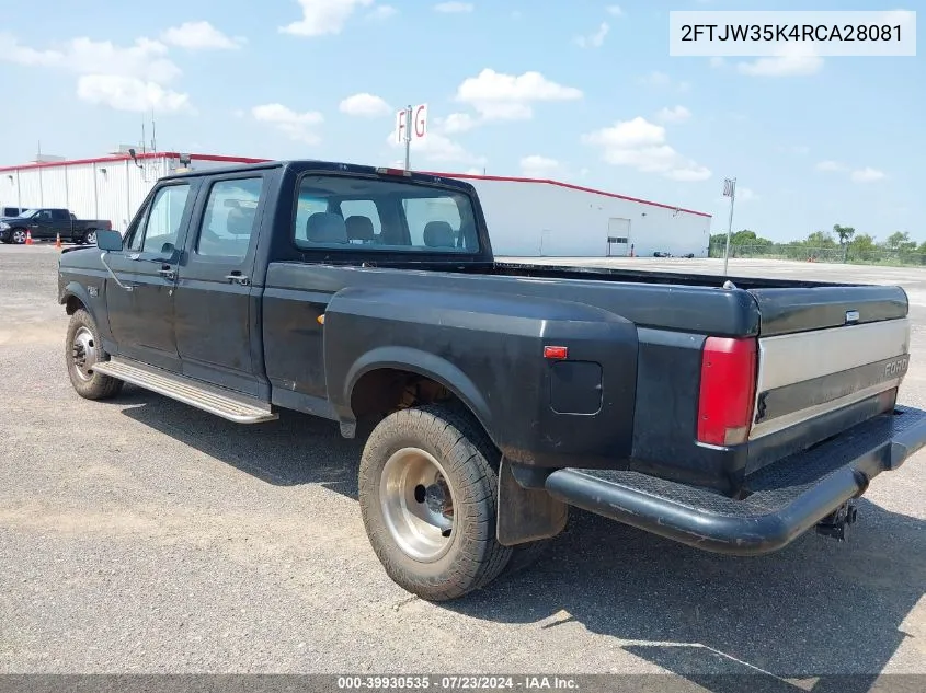 1994 Ford F350 VIN: 2FTJW35K4RCA28081 Lot: 39930535