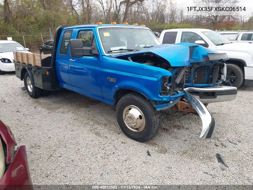 1995 Ford F350 VIN: 1FTJX35FXSKC06514 Lot: 40812583