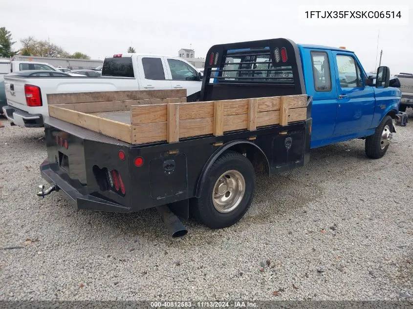 1995 Ford F350 VIN: 1FTJX35FXSKC06514 Lot: 40812583