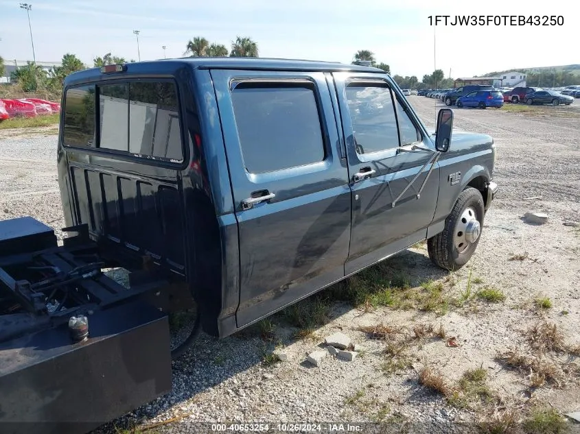 1996 Ford F350 VIN: 1FTJW35F0TEB43250 Lot: 40653254