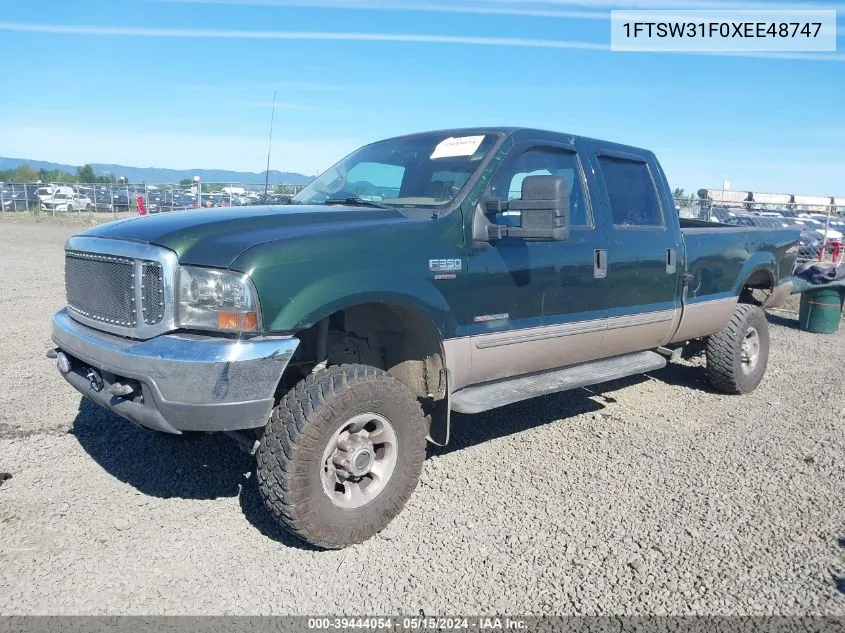 1999 Ford F-350 Lariat/Xl/Xlt VIN: 1FTSW31F0XEE48747 Lot: 39444054