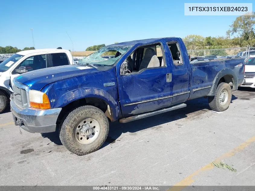 1999 Ford F350 Srw Super Duty VIN: 1FTSX31S1XEB24023 Lot: 40433121