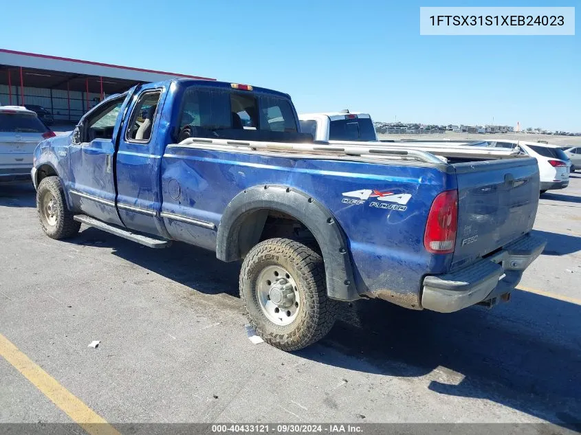 1999 Ford F350 Srw Super Duty VIN: 1FTSX31S1XEB24023 Lot: 40433121