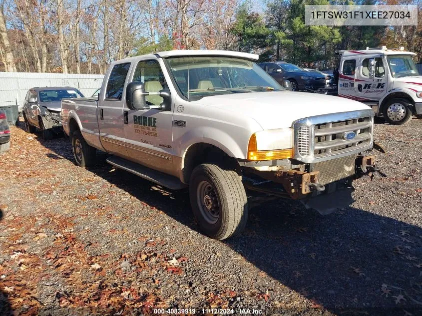 1999 Ford F-350 Lariat/Xl/Xlt VIN: 1FTSW31F1XEE27034 Lot: 40839919