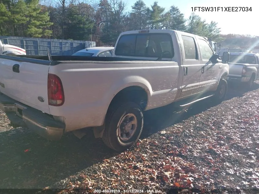 1999 Ford F-350 Lariat/Xl/Xlt VIN: 1FTSW31F1XEE27034 Lot: 40839919