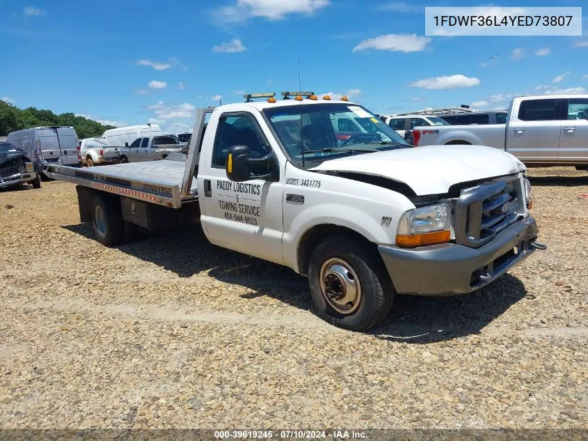 2000 Ford F-350 Lariat/Xl/Xlt VIN: 1FDWF36L4YED73807 Lot: 39619245