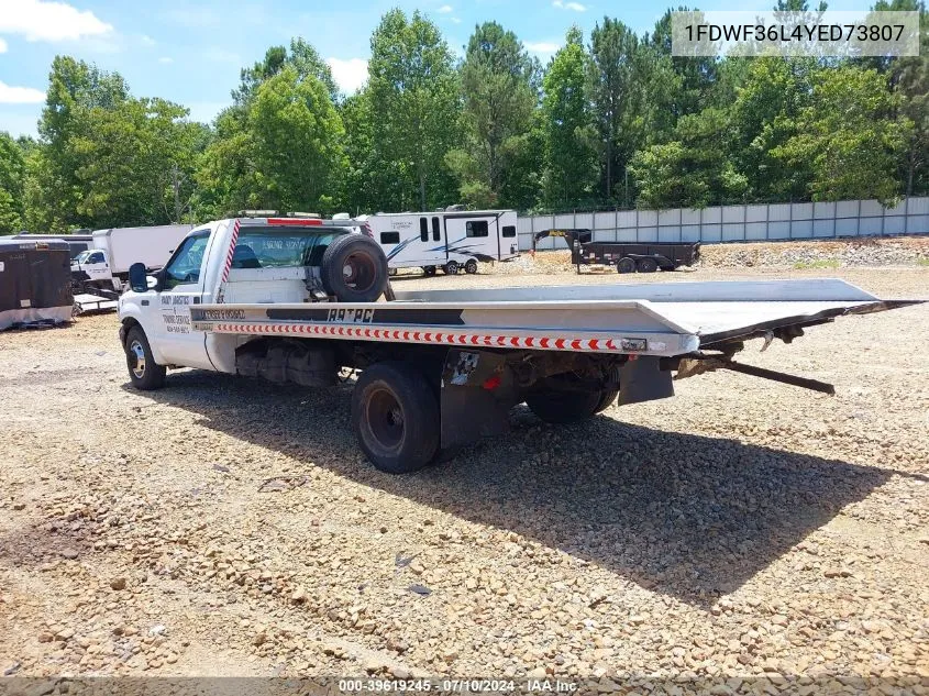 2000 Ford F-350 Lariat/Xl/Xlt VIN: 1FDWF36L4YED73807 Lot: 39619245