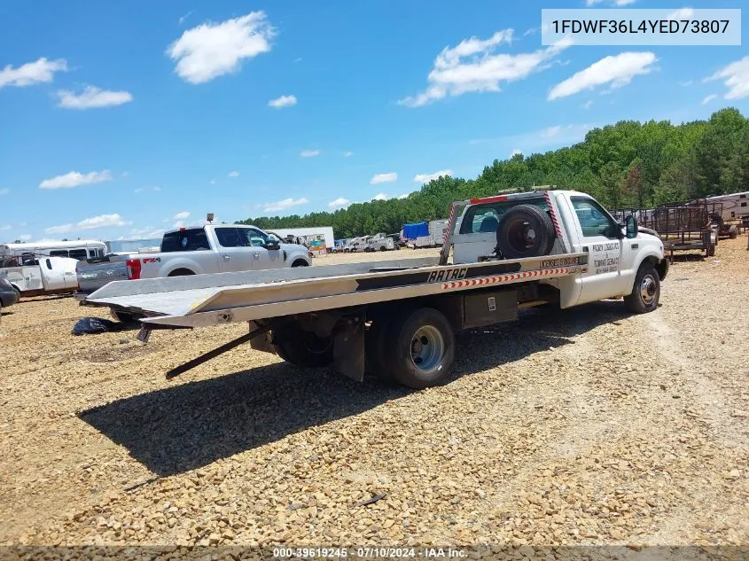 2000 Ford F-350 Lariat/Xl/Xlt VIN: 1FDWF36L4YED73807 Lot: 39619245