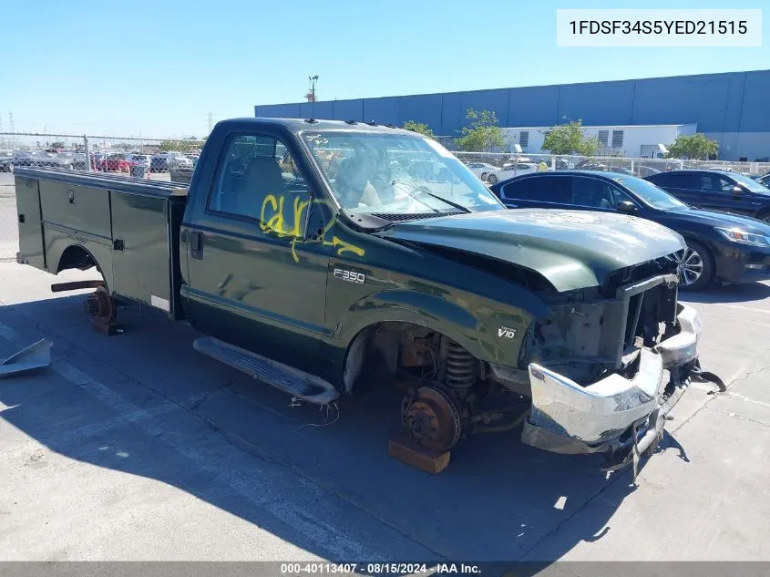 2000 Ford F-350 Lariat/Xl/Xlt VIN: 1FDSF34S5YED21515 Lot: 40113407