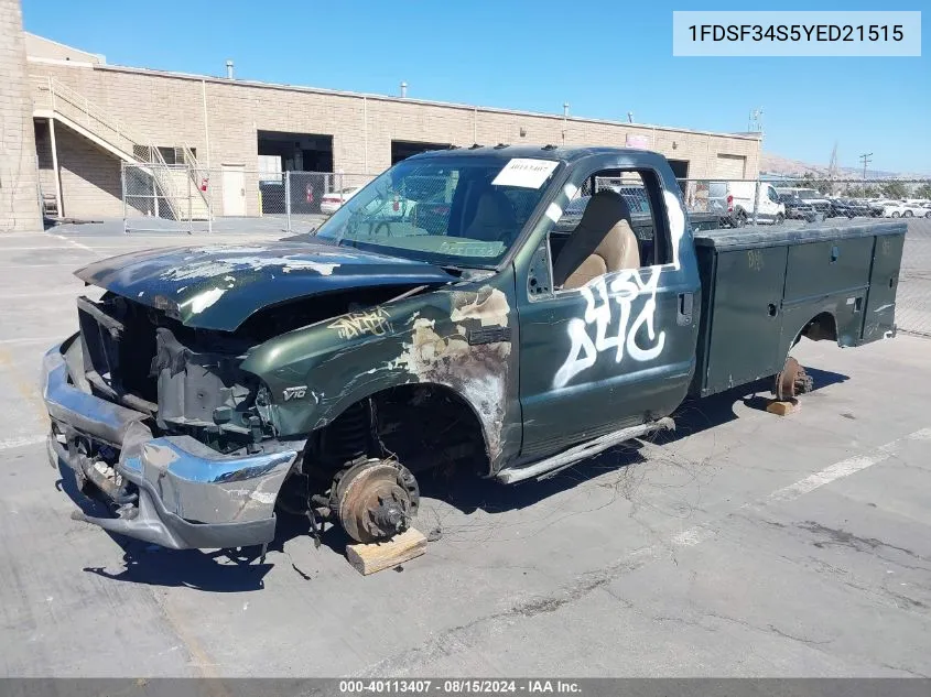 2000 Ford F-350 Lariat/Xl/Xlt VIN: 1FDSF34S5YED21515 Lot: 40113407