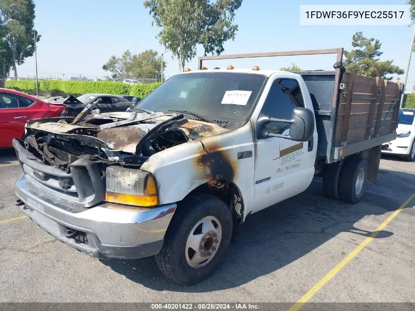 2000 Ford F-350 Lariat/Xl/Xlt VIN: 1FDWF36F9YEC25517 Lot: 40201422