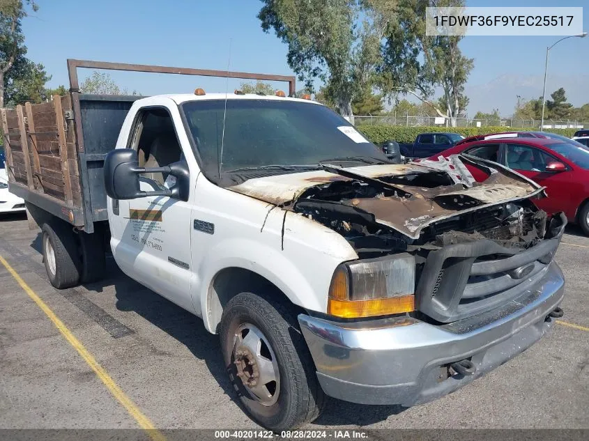 2000 Ford F-350 Lariat/Xl/Xlt VIN: 1FDWF36F9YEC25517 Lot: 40201422