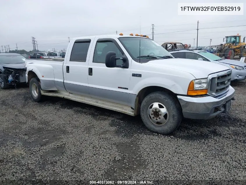 2000 Ford F-350 Lariat/Xl/Xlt VIN: 1FTWW32F0YEB52919 Lot: 40373062