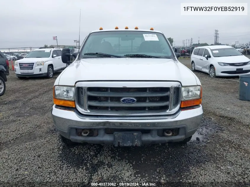 2000 Ford F-350 Lariat/Xl/Xlt VIN: 1FTWW32F0YEB52919 Lot: 40373062