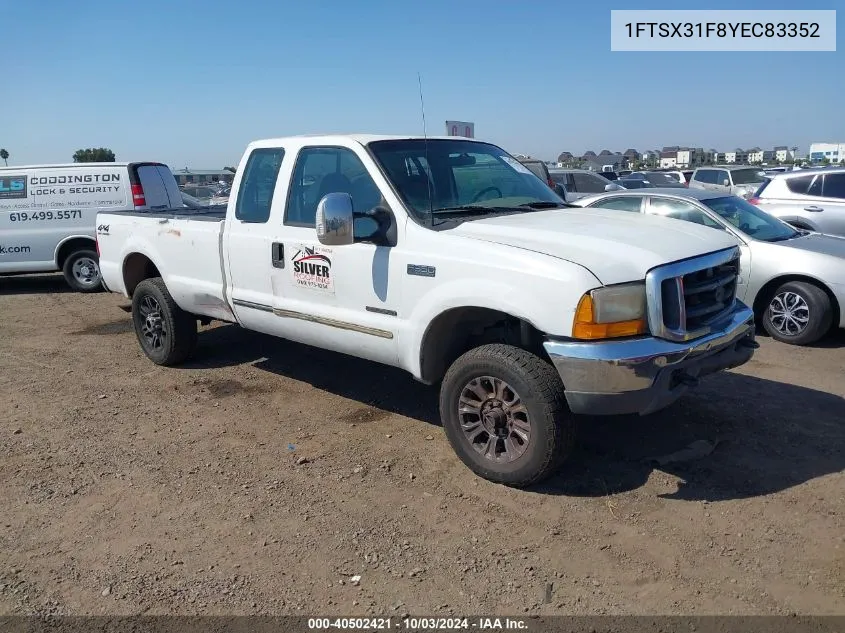 2000 Ford F-350 Lariat/Xl/Xlt VIN: 1FTSX31F8YEC83352 Lot: 40502421