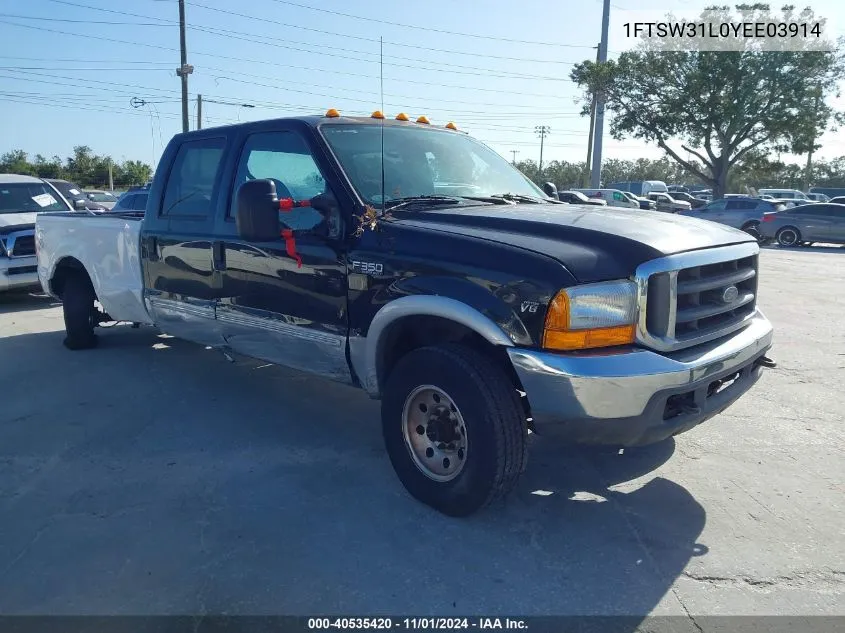 2000 Ford F-350 Lariat/Xl/Xlt VIN: 1FTSW31L0YEE03914 Lot: 40535420