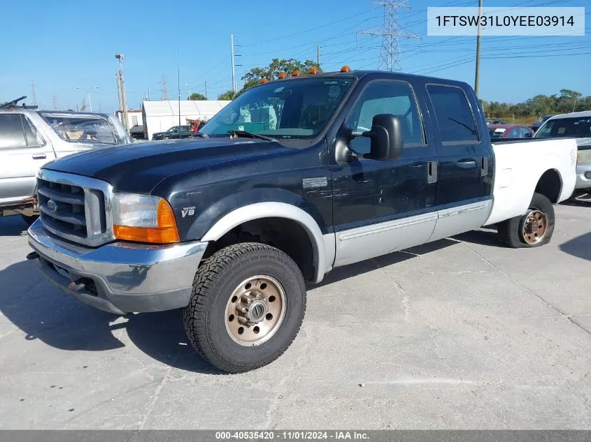 2000 Ford F-350 Lariat/Xl/Xlt VIN: 1FTSW31L0YEE03914 Lot: 40535420