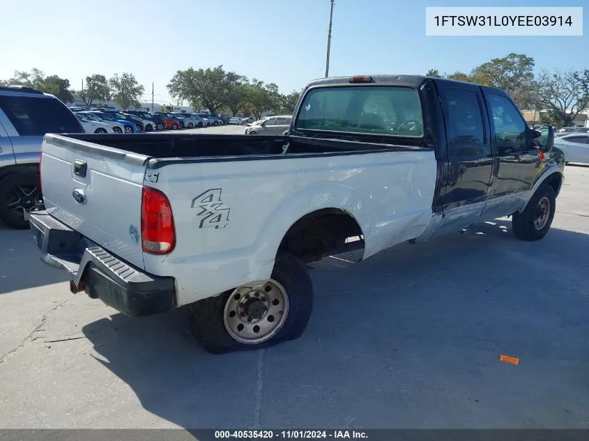 2000 Ford F-350 Lariat/Xl/Xlt VIN: 1FTSW31L0YEE03914 Lot: 40535420