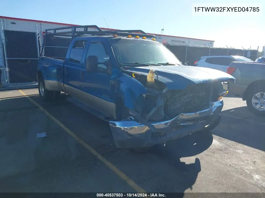 2000 Ford F-350 Lariat/Xl/Xlt VIN: 1FTWW32FXYED04785 Lot: 40537503