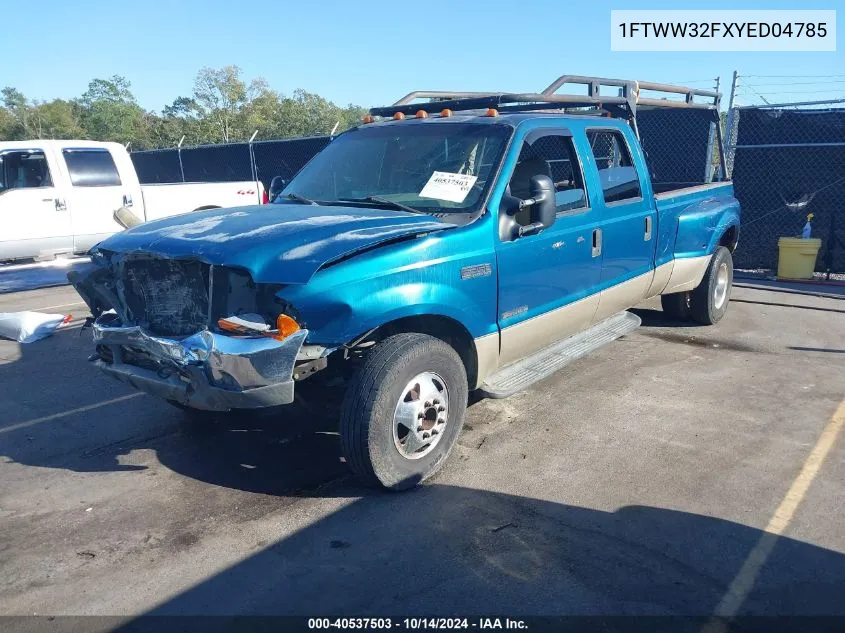 2000 Ford F-350 Lariat/Xl/Xlt VIN: 1FTWW32FXYED04785 Lot: 40537503