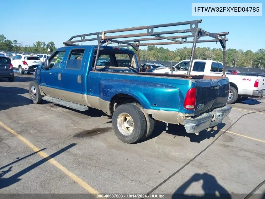 2000 Ford F-350 Lariat/Xl/Xlt VIN: 1FTWW32FXYED04785 Lot: 40537503