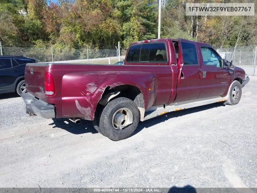 2000 Ford F-350 Lariat/Xl/Xlt VIN: 1FTWW32F9YEB07767 Lot: 40594744