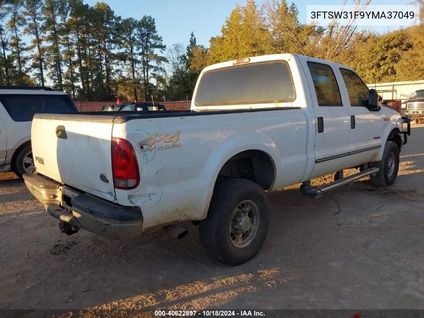 2000 Ford F-350 Lariat/Xl/Xlt VIN: 3FTSW31F9YMA37049 Lot: 40622897