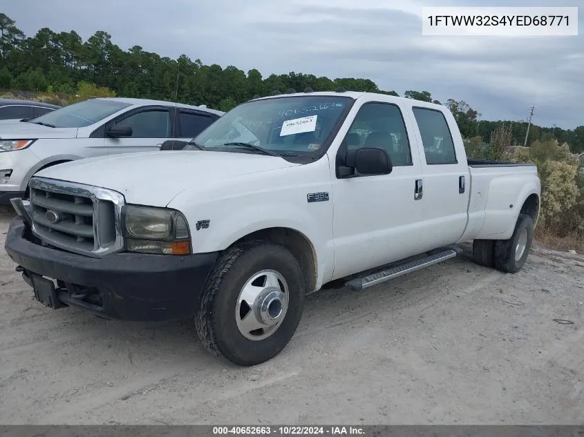 2000 Ford F-350 Lariat/Xl/Xlt VIN: 1FTWW32S4YED68771 Lot: 40652663