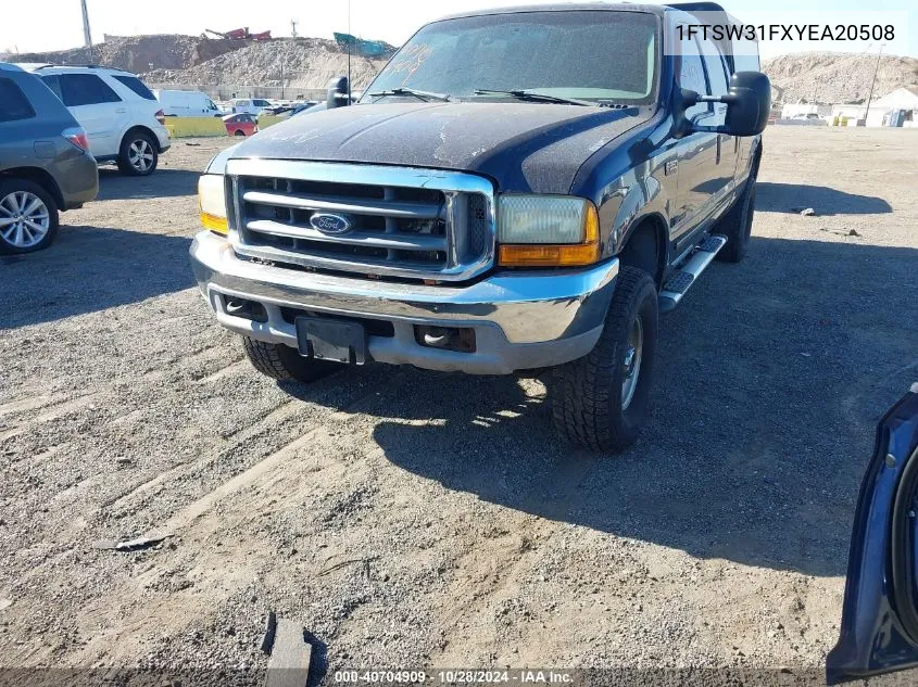 2000 Ford F-350 Lariat/Xl/Xlt VIN: 1FTSW31FXYEA20508 Lot: 40704909