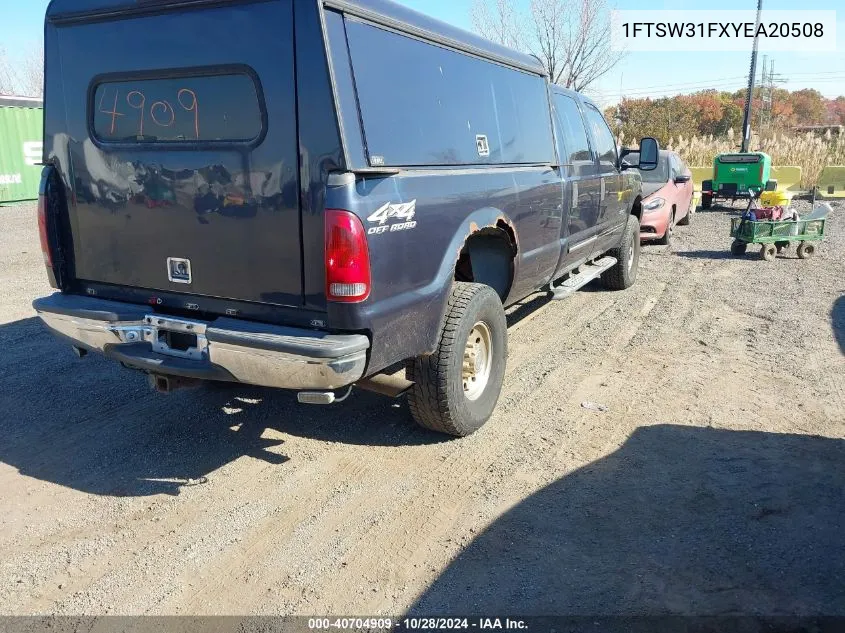 2000 Ford F-350 Lariat/Xl/Xlt VIN: 1FTSW31FXYEA20508 Lot: 40704909