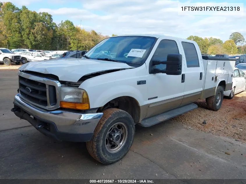 2000 Ford F-350 Lariat/Xl/Xlt VIN: 1FTSW31FXYEA21318 Lot: 40720567