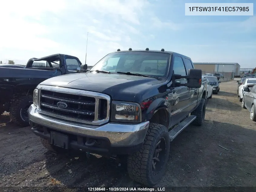 2001 Ford Super Duty F-350 Srw VIN: 1FTSW31F41EC57985 Lot: 12138648