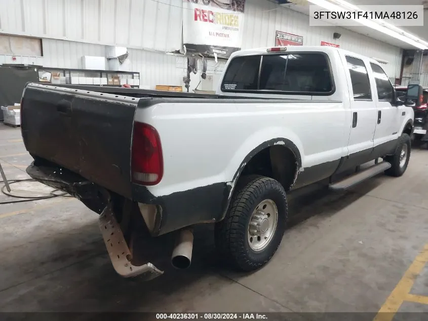 2001 Ford F-350 Lariat/Xl/Xlt VIN: 3FTSW31F41MA48126 Lot: 40236301