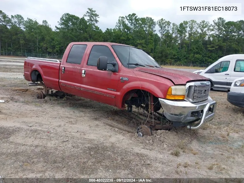 2001 Ford F350 Srw Super Duty VIN: 1FTSW31F81EC18073 Lot: 40322235