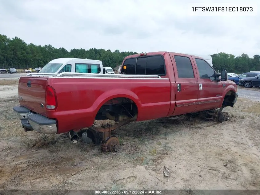 2001 Ford F350 Srw Super Duty VIN: 1FTSW31F81EC18073 Lot: 40322235