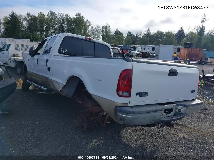 1FTSW31S81EC63477 2001 Ford F-350 Lariat/Xl/Xlt