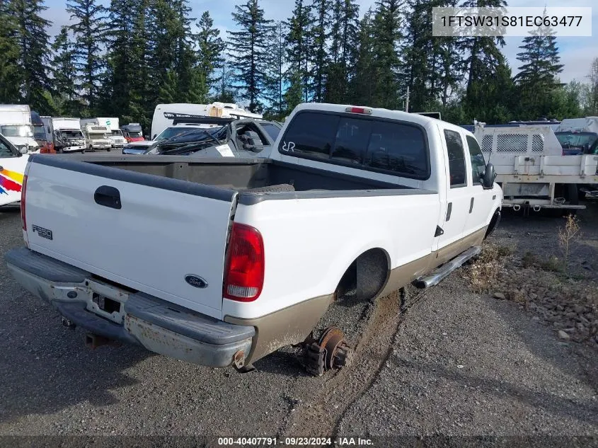 1FTSW31S81EC63477 2001 Ford F-350 Lariat/Xl/Xlt