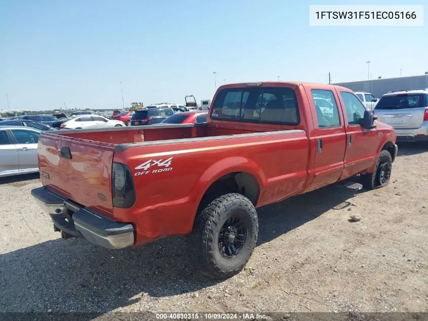 2001 Ford F350 Srw Super Duty VIN: 1FTSW31F51EC05166 Lot: 40530315