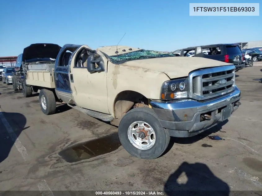 2001 Ford F-350 Lariat/Xl/Xlt VIN: 1FTSW31F51EB69303 Lot: 40560493