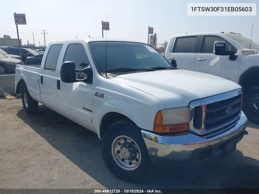 2001 Ford F-350 Lariat/Xl/Xlt VIN: 1FTSW30F31EB05603 Lot: 40612728