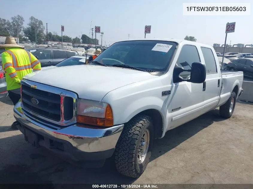 2001 Ford F-350 Lariat/Xl/Xlt VIN: 1FTSW30F31EB05603 Lot: 40612728